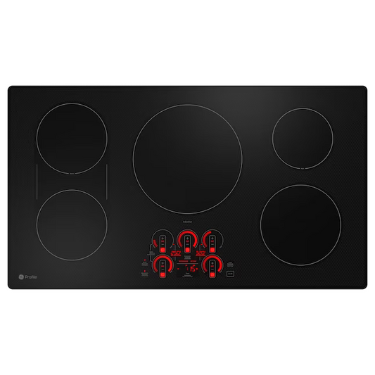 GE Profile 36-in 5 Burners Black Smart Induction Cooktop with Bridge Element