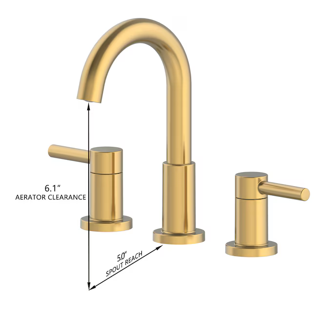 allen + roth Harlow Brushed Gold Widespread 2-Handle WaterSense Bathroom Sink Faucet with Drain, 67693W-614408   5287418 *HD2410, Retail: $129.00, FINAL PRICE: $79.99 + TAX