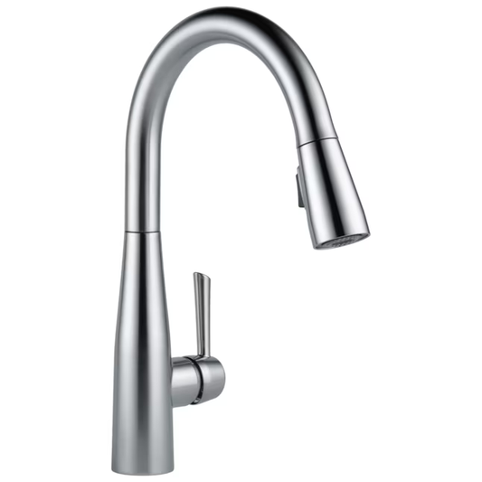 Delta Essa Arctic Stainless Single Handle Pull-down Kitchen Faucet with Sprayer (Deck Plate Included), 9113-AR-DST *HD2406, Retail: $444.35, FINAL PRICE: $159.99 + TAX