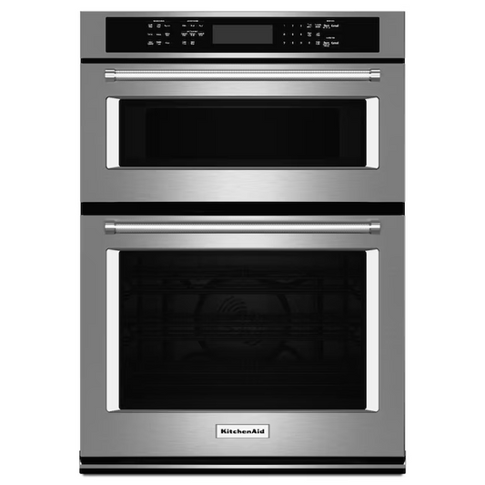 Kitchen Aid 30 in. Electric Even-Heat True Convection Wall Oven with Built-In Microwave in Stainless Steel, KOCE500ESS *JR2407 SN: 4982, Retail: $4599, FINAL PRICE: $1,999.99 + TAX