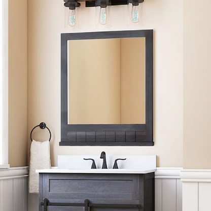 Style Selections Morriston 26-in x 28-in Framed Bathroom Vanity Mirror (Brown), WSL30BVMB   866550 *HD2410, Retail: $79.98, FINAL PRICE: $49.99 + TAX