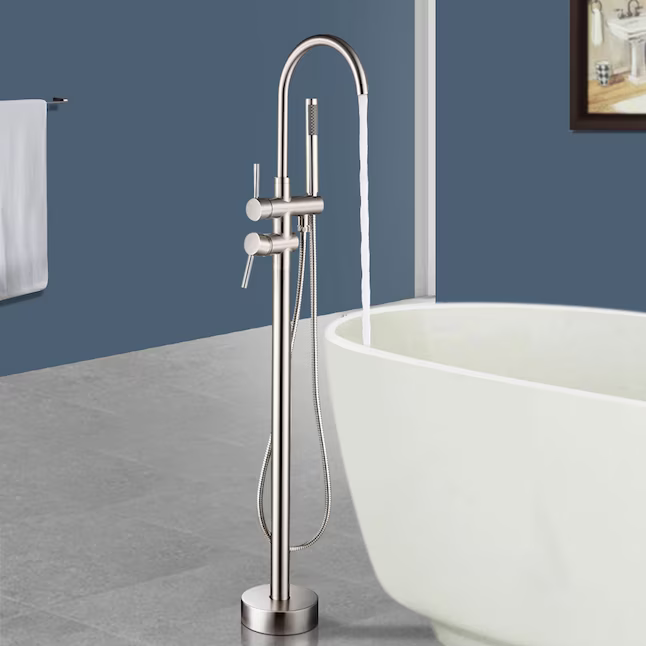 TOPCRAFT Bathtub Faucet 2-handle Freestanding High-Arc with Hand Shower **TRIM ONLY**, FF012BN  *HD2403, MSRP: $429.93, Final Price: $179.99 + Tax