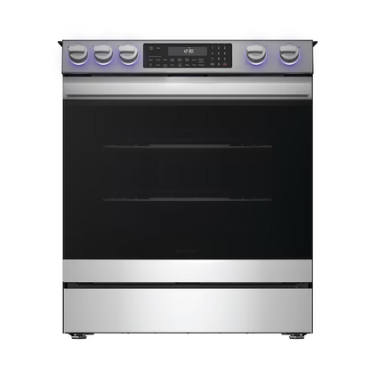 Sharp 30-in Glass Top 5 Burners 6.3-cu ft Self & Steam Cleaning Air Fry Convection Oven Slide-in Electric Range (Stainless Steel)