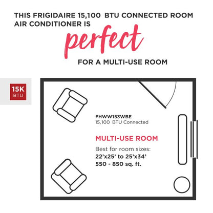 Frigidaire 850-sq ft Window Air Conditioner (115-Volt; 15100-BTU) Wi-Fi enabled