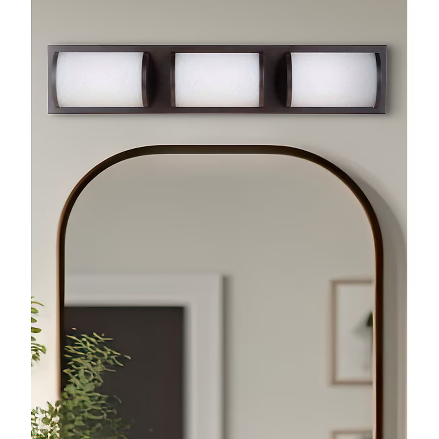 allen + roth Kinsley 22-in 3-Light Bronze LED Modern/Contemporary Vanity Light Bar, VBL18-3BZ   1362621 *HD2412, Retail: $69.98, FINAL PRICE: $37.99 + TAX