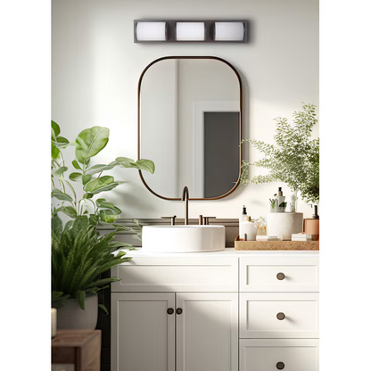 allen + roth Kinsley 22-in 3-Light Bronze LED Modern/Contemporary Vanity Light Bar, VBL18-3BZ   1362621 *HD2412, Retail: $69.98, FINAL PRICE: $37.99 + TAX