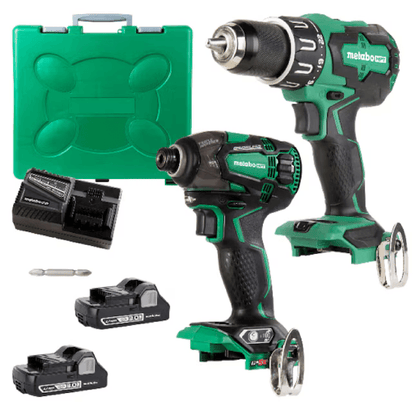 Metabo HPT MultiVolt 2-Tool Brushless Power Tool Combo Kit with Hard Case (2-Batteries Included and Charger Included) KC18DBFL2CM *HD2403, MSRP: $249.00, [FB032] - FINAL: