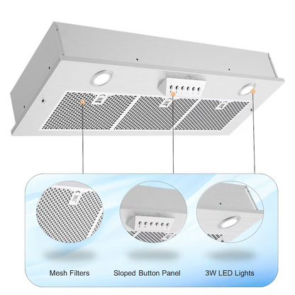 Awoco 36-in Ducted 800-CFM Stainless Steel Insert Under Cabinet Range Hood