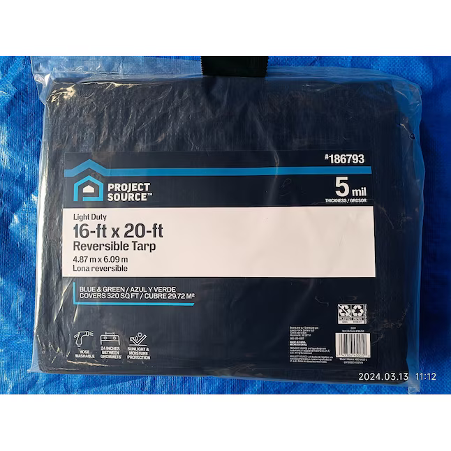 Blue Hawk 16ft x 20ft Tarp #0186793 5MIL