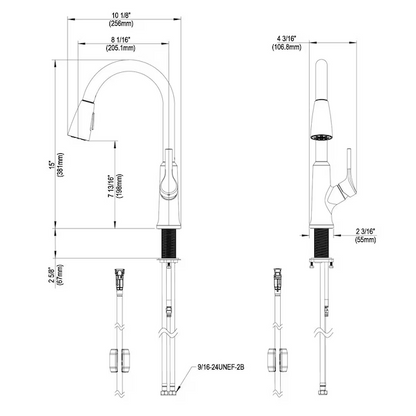 Greenwood Kitchen Faucet LWF1410LS Lustrous Steel Finish