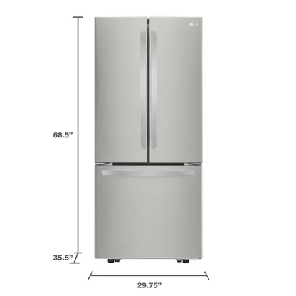 LG 21.8-cu ft French Door Refrigerator with Ice Maker (Stainless Steel)