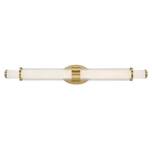 8-1959-53-158 DELANEY 33-inch W LED VANITY LIGHT Classic Brass, Retail: $348.00, Wholesale: $174.00,  Loc: Rug-1, Final: $61.00, Clearance!