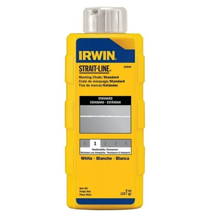 Irwin Strait-Line 8 oz Temporary Marking Chalk White 1-pk Msrp/Retail:$2.99 Special