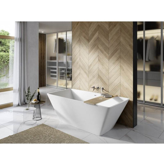 Acquabella Apex Center Drain 59x31 Freestanding Bathtub in Snow White With Matte Dark Gray, APB5931MDW, Retail: $10,000.00, FINAL PRICE: $1,499.99 + TAX