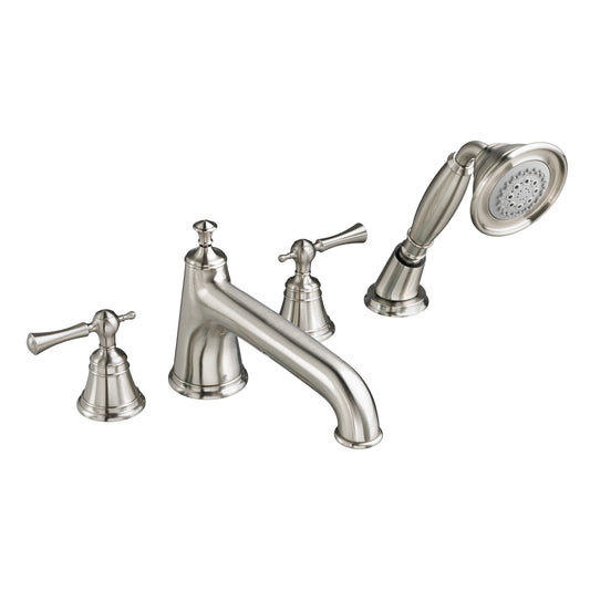 DXV Randall D35102900.144 Deck Mount Bathtub Faucet With Hand Shower With Lever Handles, Brushed Nickel