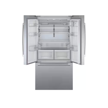 BOSCH 800 Series 36 in. 21 cu ft Smart Counter Depth French Door Bottom Freezer Refrigerator in Stainless Steel w/ Ice & Water, [FB187]