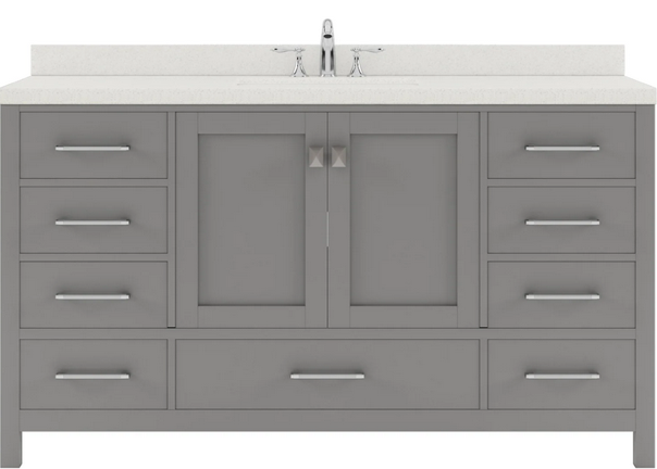 Virtu Vanity 60" Cashmere Grey: GS-50060-DWQSQ-CG