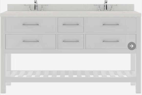 Virtu Vanity 60" White : MD-2260-DWQSQ-WH