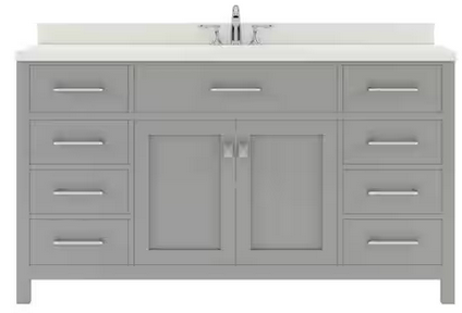 Virtu Vanity 60" Cashmere Grey: MS-2060-DWQSQ-CG