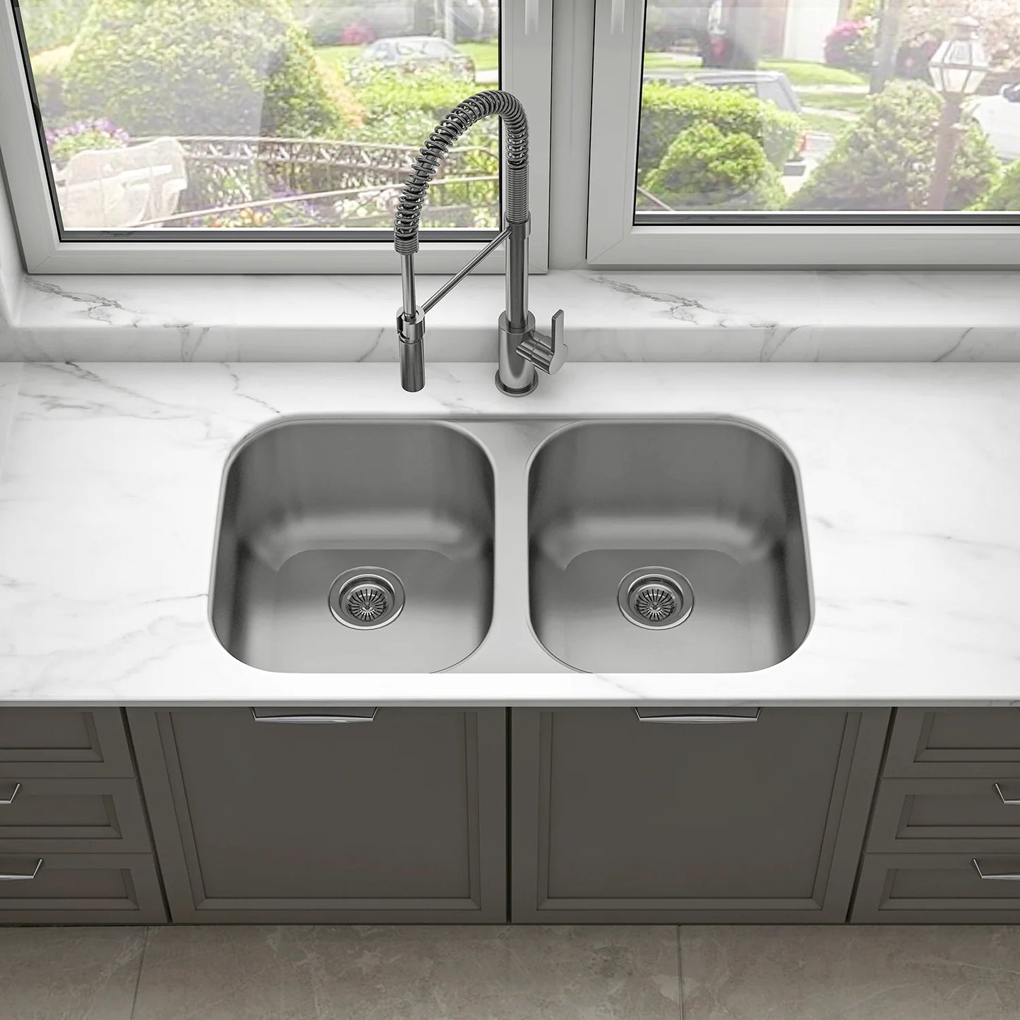 Duko Sink 32-IN Undermount Double Bowl (Sink Only), MU3218D