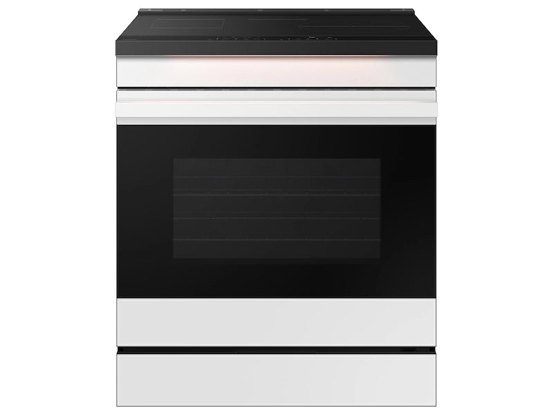 Samsung - Bespoke 6.3 Cu. Ft. Slide-In Electric Induction Range with Ambient Edge Lighting - White Glass NSI6DB950012AA MSRP: $2,635.96, - FINAL PRICE: $1,299.99 + TAX