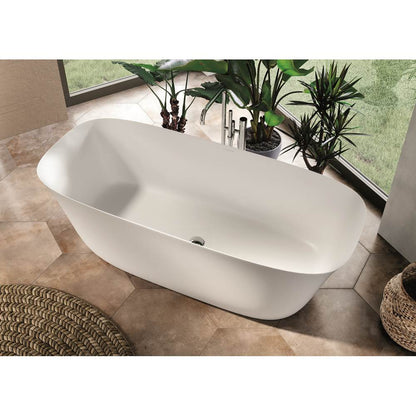 Acquabella Cristallo Center Drain 67x29 Freestanding Bathtub in Snow White with Light Gray, CINB6729MLW, Retail: $10,000.00 , FINAL PRICE: $1,499.99 + TAX