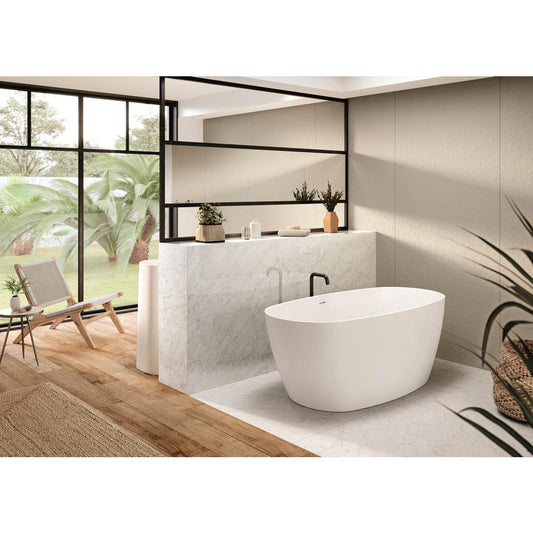 Acquabella Carezza Center Drain 63x31 Freestanding Bathtub in Snow White with Matte Black, CZB6331MBW, Retail: $10,000.00, FINAL PRICE: $1,499.99 + TAX