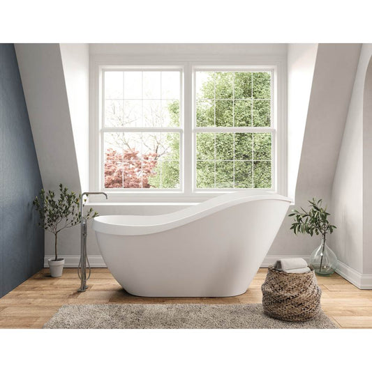 Acquabella Serena Center Drain 67x28 Freestanding Bathtub in Snow White and Brown, SB6728MBNW, MSRP: $10,000.00, FINAL PRICE: $1,499.99 + TAX