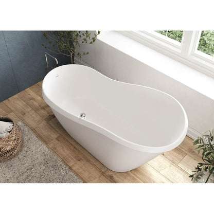 Acquabella Serena Center Drain 67x28 Freestanding Bathtub in Snow White and Brown, SB6728MBNW, MSRP: $10,000.00, FINAL PRICE: $1,499.99 + TAX