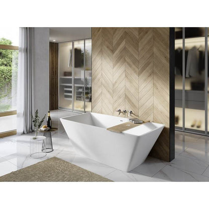 Acquabella Apex Center Drain 66x33 Freestanding Bathtub in Snow White With Matte Dark Gray, APB6633MDW, Retail: $10,000.00, FINAL PRICE: $1,499.99 + TAX