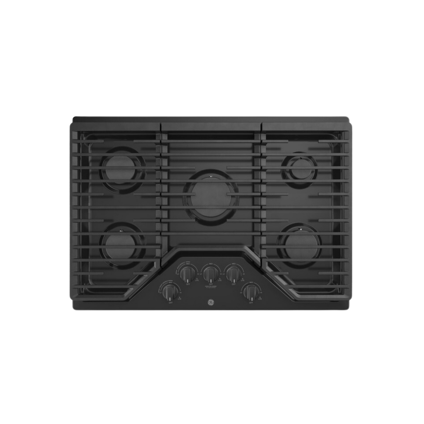 GE® 30" Built-In Gas Cooktop with 5 Burners and Dishwasher Safe Grates JGP5030DL1BB