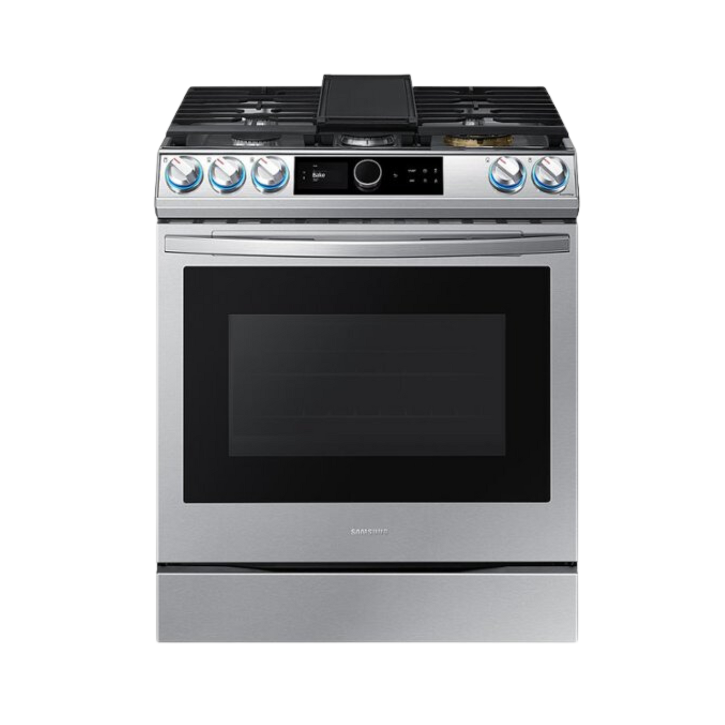 Samsung 6.0 cu ft. Smart Slide-in Gas Range with Smart Dial & Air Fry in Stainless Steel NX60T8711SS/AA