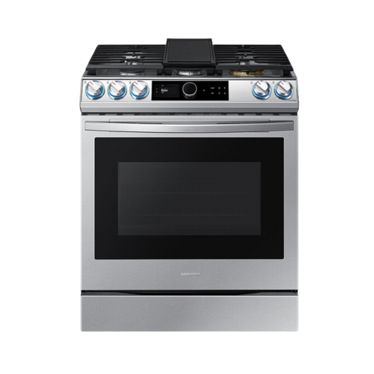 Samsung 6.0 cu ft. Smart Slide-in Gas Range with Smart Dial & Air Fry in Stainless Steel NX60T8711SS/AA