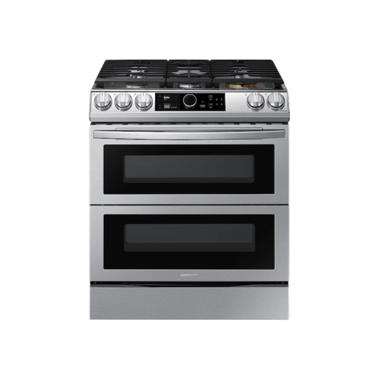 Samsung 30 in. 6 cu. ft. Flex Duo Slide-in Gas Range with Smart Dial and Air Fry in Fingerprint Resistant Stainless Steel NX60T8751SS