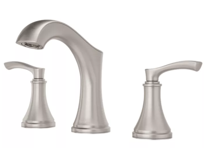 Pfister Woodbury 2-Handle 8" Widespread Bathroom Faucet in  Spot Defense Brushed Nickel LG49-WD0GS Loc: A-13 Msrp:$ 293.00