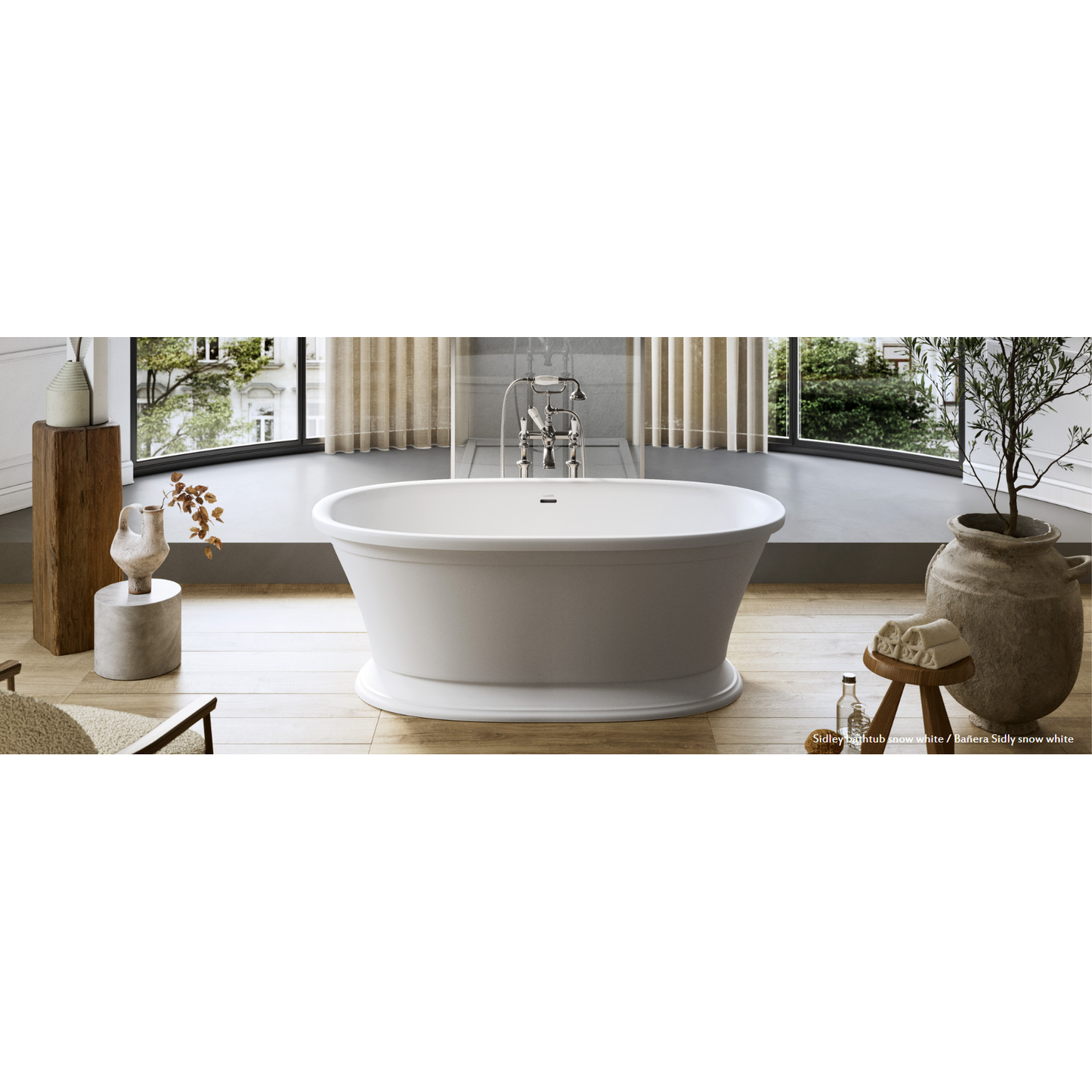 Acquabella Sidley Center Drain 66x33 Freestanding Bathtub in Gloss White, SIB6633GW, Retail: $10,000.00, FINAL PRICE: $1,499.99 + TAX