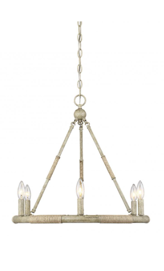 M10047NWR Meridian 6 Light Chandelier - Natural Wood Retail: $ 266.00 Wholesale: $ 133.00 C-6 Final:$47.00 Clearance!