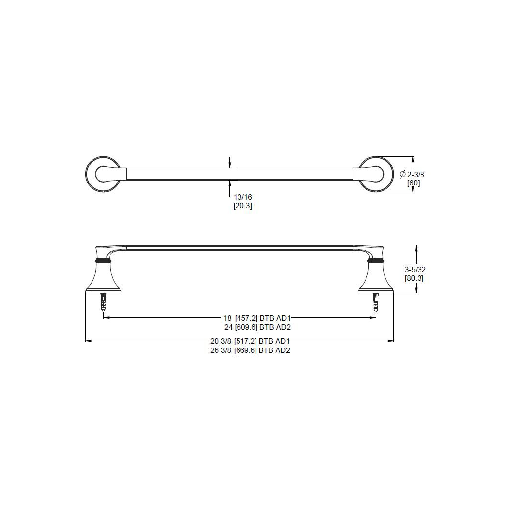 Pfister Woodbury 24-in Towel Bar Bath Accessory Spot Defense Brushed Nickel, BTB-WD2GS Retail: $58.00, Loc: B-8, FINAL PRICE