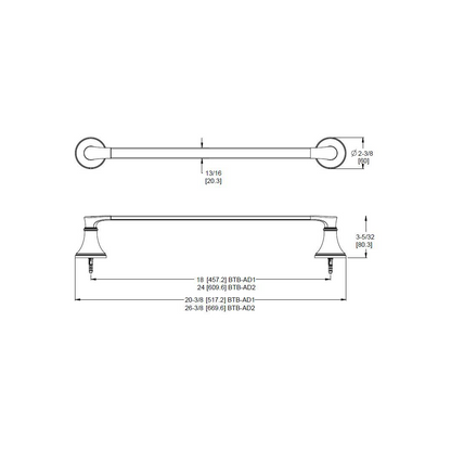 Pfister Woodbury 24-in Towel Bar Bath Accessory Spot Defense Brushed Nickel, BTB-WD2GS Retail: $58.00, Loc: B-8, FINAL PRICE