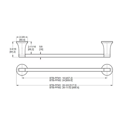 Pfister BTB-PFM1Y - Pfirst Modern 18-in Towel Bar Bath Accessory Tuscan Bronze, Retail: $69.00, Loc: A6, FINAL PRICE