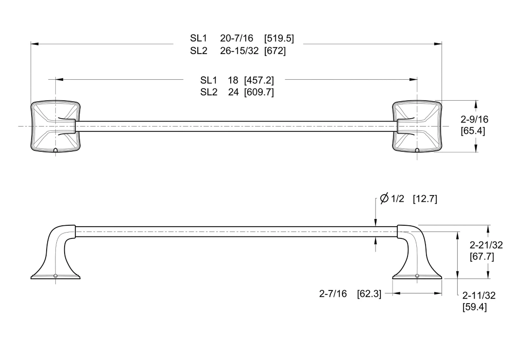 Pfister Selia 18-in Towel Bar Bath Accessory Brushed Nickel, BTB-SL1K Retail: $50.00, Loc: A6, FINAL PRICE