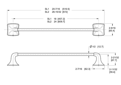 Pfister Selia 18-in Towel Bar Bath Accessory Brushed Nickel, BTB-SL1K Retail: $50.00, Loc: A6, FINAL PRICE