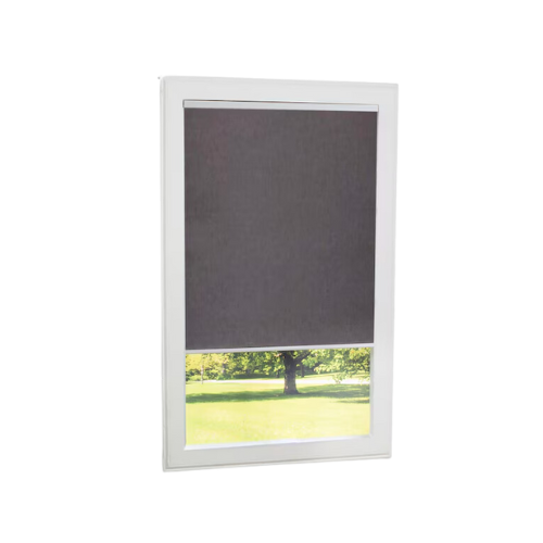 allen + roth 23-in x 72-in Gray Room Darkening Blackout Cordless Motorized Roller Shade 2318976