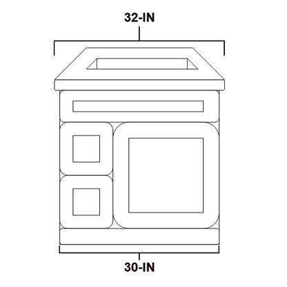 Vanity Sink Drawer 30-IN Left with CUSTOM Quartz Countertop in White, VSD30L-CQTSQ-WH, Final Price: $399.99 + Tax