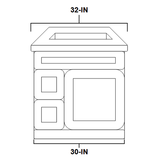 Vanity Sink Drawer 30-IN Left with CUSTOM Quartz Countertop in White, VSD30L-CQTSQ-WH, Final Price: $399.99 + Tax