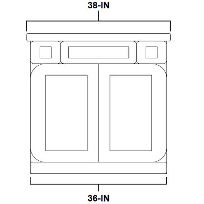 Vanity Sink Drawer Base 36-IN with CUSTOM Quartz Countertop in White, VSDB36-CQTSQ-WH, Final Price: $499.99 + Tax