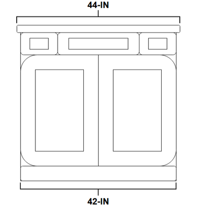 Vanity Sink Drawer Base 42-IN in White with Custom Quartz Countertop, VSDB42-CQTSQ-WH, Final Price: $599.99 + Tax