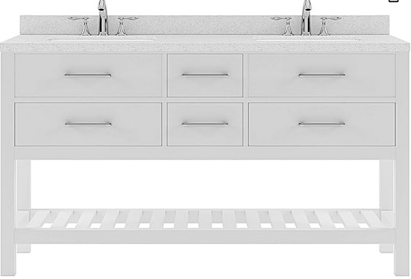 Virtu Vanity 60" White: MD-2260-DWQRO-WH