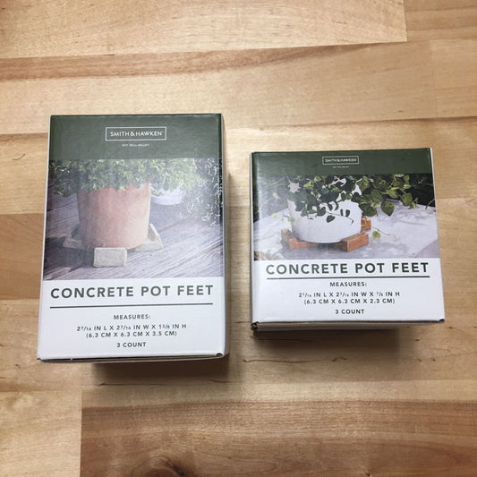 Smith & Hawken Concrete Pot Feet 3 count (any size/color), MSRP: $4.99/pc