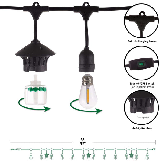 TIKI BiteFighter Clear Plug In 24 W LED String Lights 1 pk, 1519024 *HD2409, Retail: $159, FINAL PRICE: $79.99 + TAX